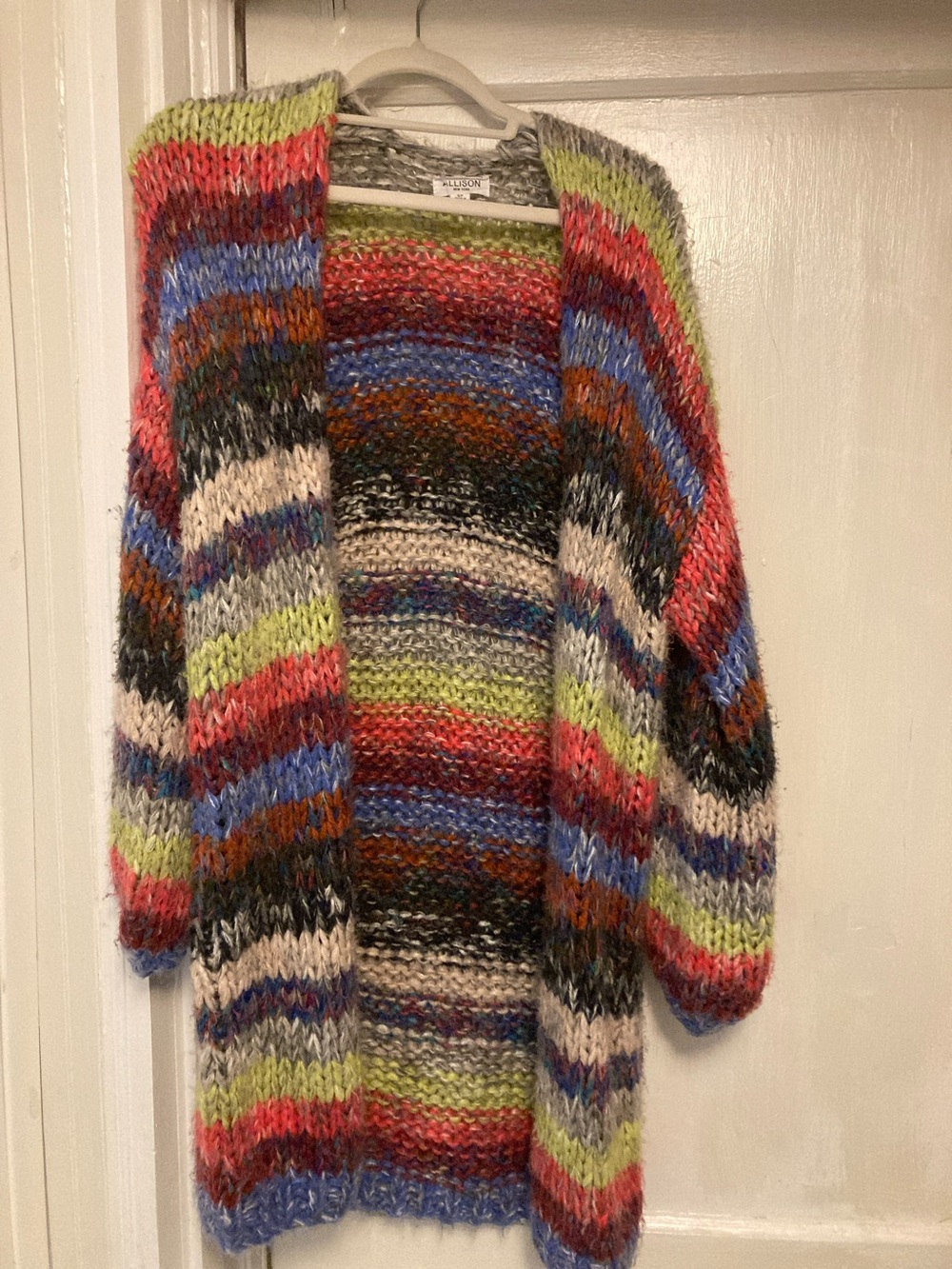 Multicolor Striped Open-Front Cardigan - Cozy Bold Knit